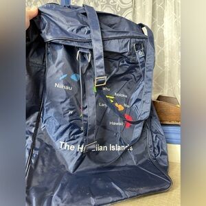 Hawaii Islands PVC Blue Travel Carry On Bag With 360 Swivel Wheels Lightweight